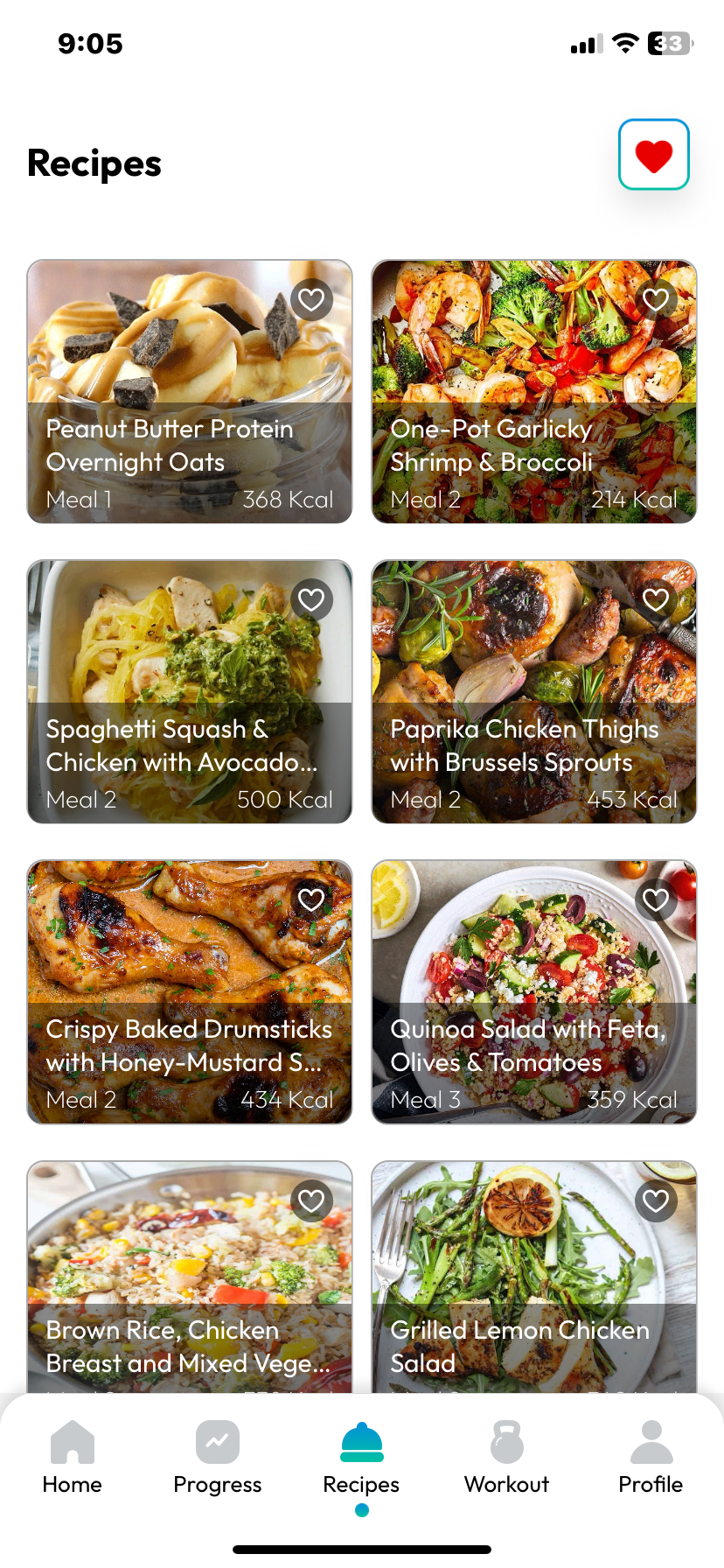 BodyRecomp recipe screen